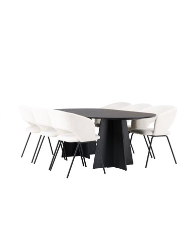 Matgrupp Bootcut med Day matstolar, 230 × 115 cm