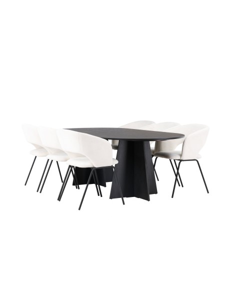 Matgrupp Bootcut med Day matstolar, 230 × 115 cm