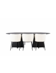Matgrupp Bootcut med Edina matstolar, 230 × 115 cm