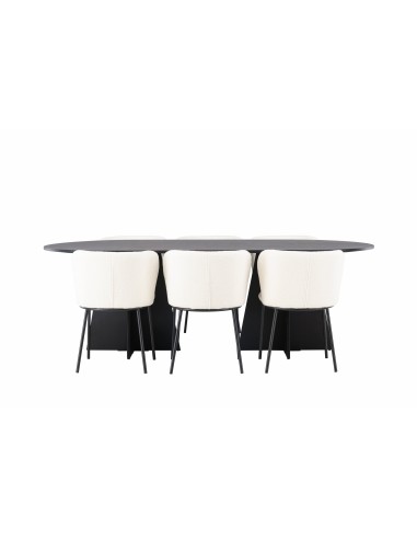 Matgrupp Bootcut med Edina matstolar, 230 × 115 cm