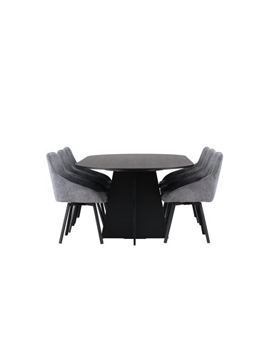 Matgrupp Bootcut med Rosie matstolar, 230 × 115 cm