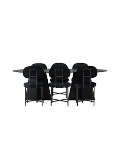 Matgrupp Bootcut med Stella matstolar, 230 × 115 cm
