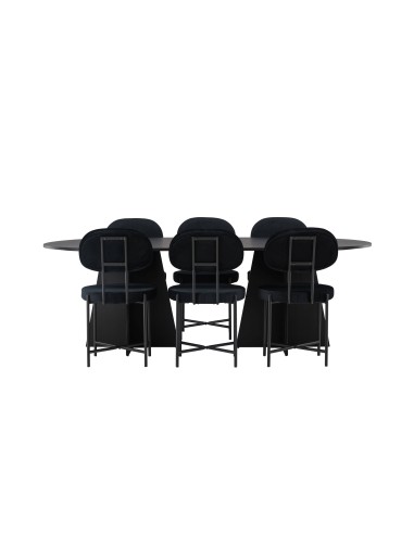 Matgrupp Bootcut med Stella matstolar, 230 × 115 cm