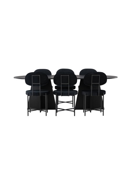 Matgrupp Bootcut med Stella matstolar, 230 × 115 cm
