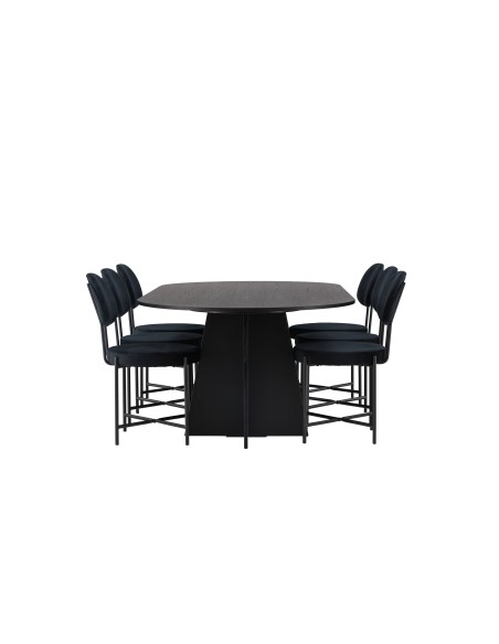 Matgrupp Bootcut med Stella matstolar, 230 × 115 cm