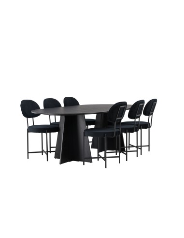 Matgrupp Bootcut med Stella matstolar, 230 × 115 cm