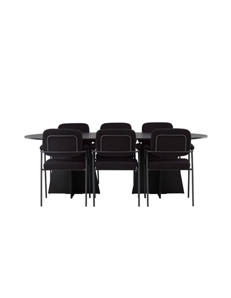Matgrupp Bootcut med Yesterday matstolar, 230 × 115 cm