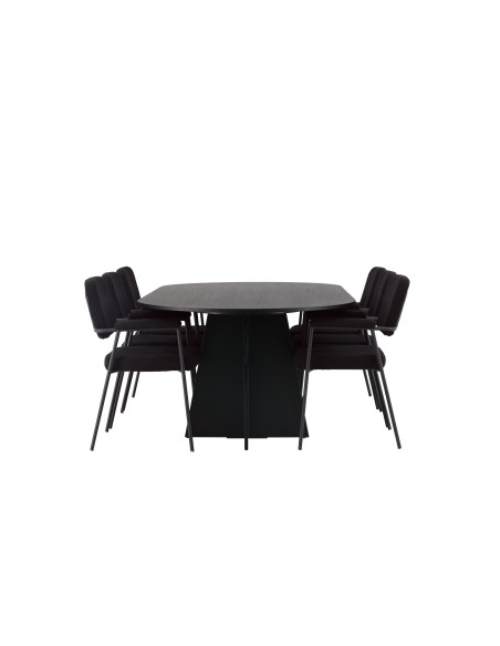 Matgrupp Bootcut med Yesterday matstolar, 230 × 115 cm