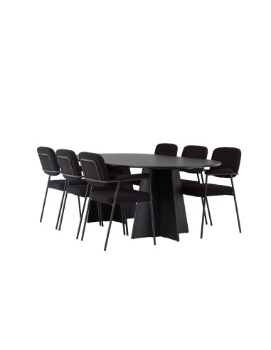 Matgrupp Bootcut med Yesterday matstolar, 230 × 115 cm