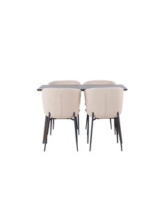 Matgrupp Kaseidon med Modesto matstolar, 120 × 80 cm