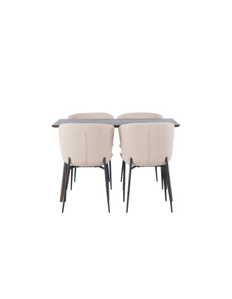 Matgrupp Kaseidon med Modesto matstolar, 120 × 80 cm