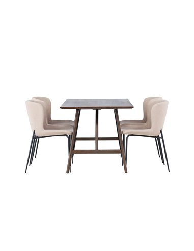 Matgrupp Kaseidon med Modesto matstolar, 120 × 80 cm