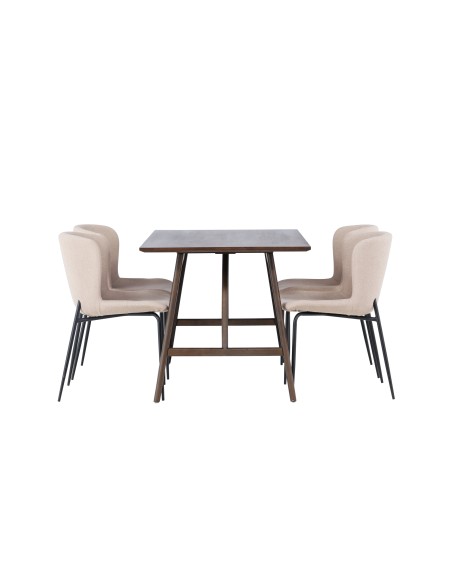 Matgrupp Kaseidon med Modesto matstolar, 120 × 80 cm