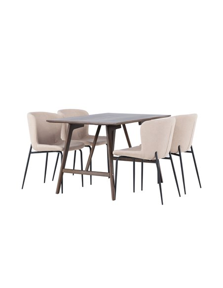 Matgrupp Kaseidon med Modesto matstolar, 120 × 80 cm