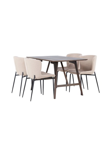 Matgrupp Kaseidon med Modesto matstolar, 120 × 80 cm