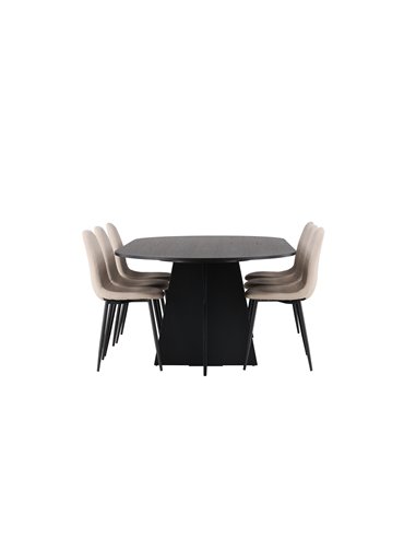 Matgrupp Bootcut med Polar matstolar, 230 × 115 cm
