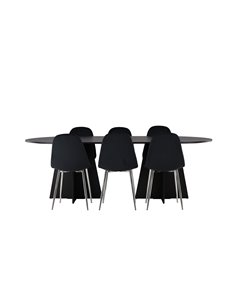 Matgrupp Bootcut med Polar matstolar, 230 × 115 cm