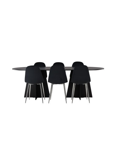 Matgrupp Bootcut med Polar matstolar, 230 × 115 cm