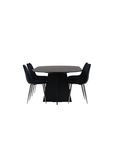 Matgrupp Bootcut med Polar matstolar, 230 × 115 cm