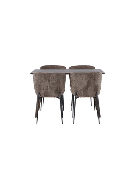 Matgrupp Kaseidon med Modesto matstolar, 120 × 80 cm