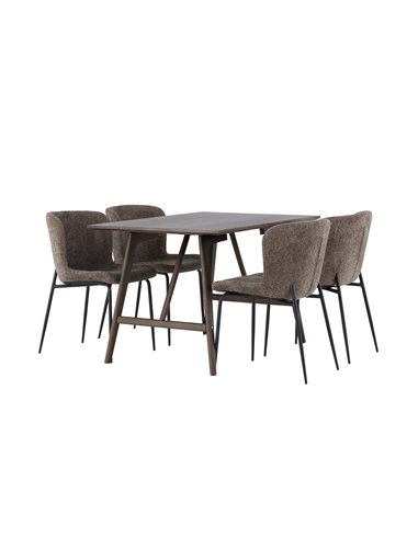 Matgrupp Kaseidon med Modesto matstolar, 120 × 80 cm