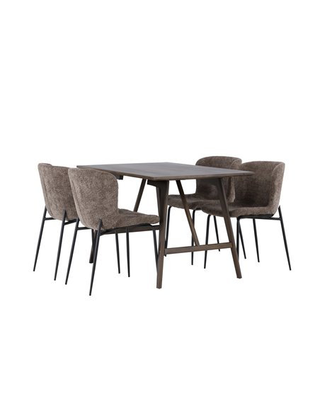 Matgrupp Kaseidon med Modesto matstolar, 120 × 80 cm