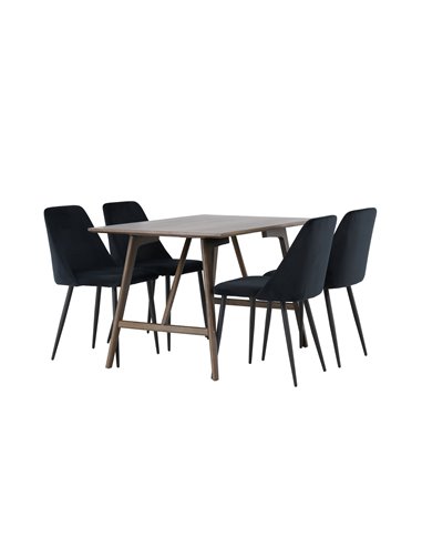 Matgrupp Kaseidon med Night matstolar, 120 × 80 cm