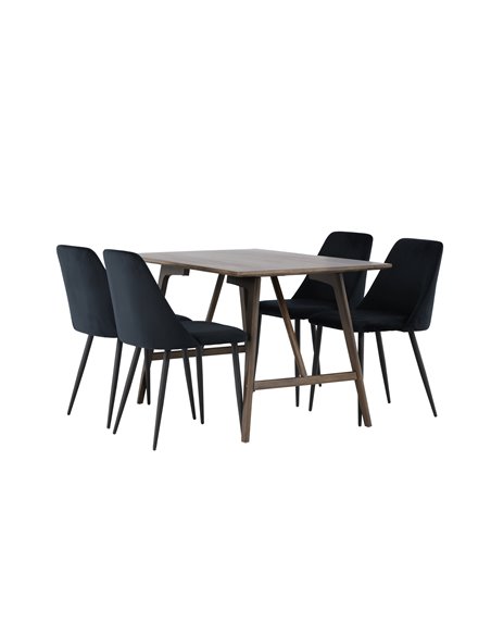 Matgrupp Kaseidon med Night matstolar, 120 × 80 cm