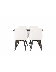 Matgrupp Kaseidon med Rosie matstolar, 120 × 80 cm
