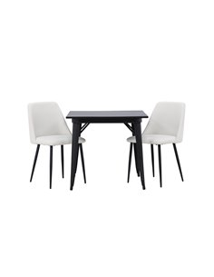 Matgrupp Tempe med Night matstolar, 80 × 80 cm