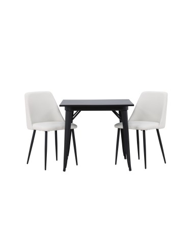 Matgrupp Tempe med Night matstolar, 80 × 80 cm