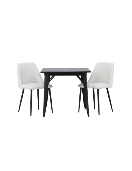 Matgrupp Tempe med Night matstolar, 80 × 80 cm