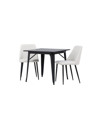 Matgrupp Tempe med Night matstolar, 80 × 80 cm