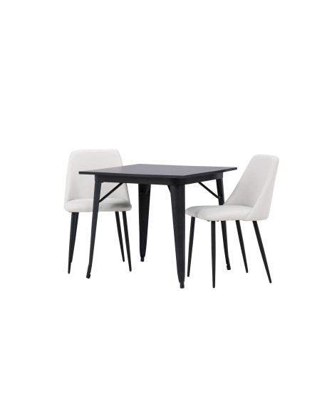 Matgrupp Tempe med Night matstolar, 80 × 80 cm