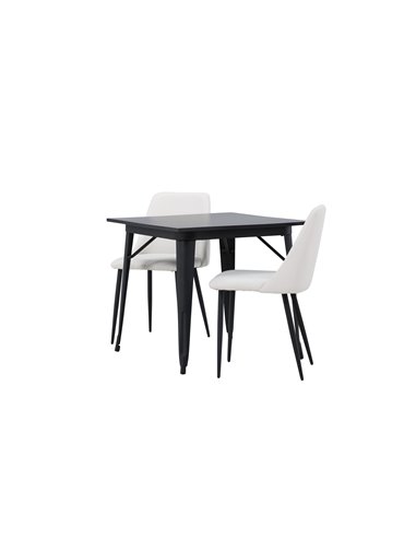 Matgrupp Tempe med Night matstolar, 80 × 80 cm