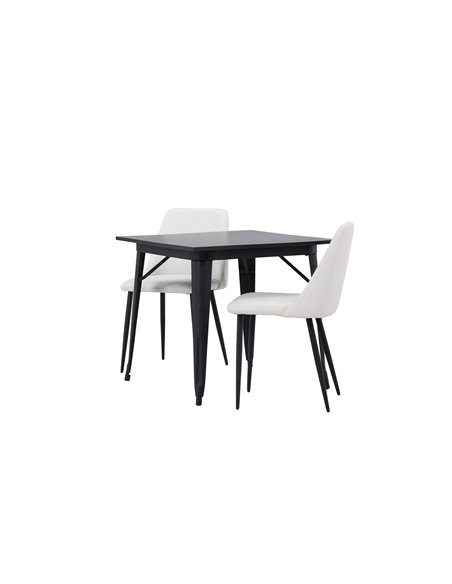 Matgrupp Tempe med Night matstolar, 80 × 80 cm