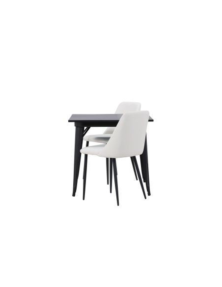 Matgrupp Tempe med Night matstolar, 80 × 80 cm