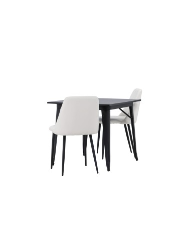 Matgrupp Tempe med Night matstolar, 80 × 80 cm