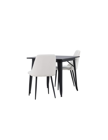 Matgrupp Tempe med Night matstolar, 80 × 80 cm