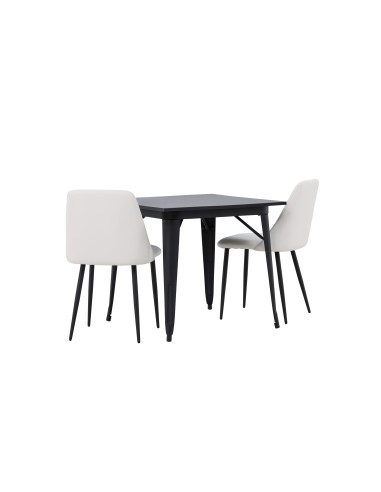 Matgrupp Tempe med Night matstolar, 80 × 80 cm