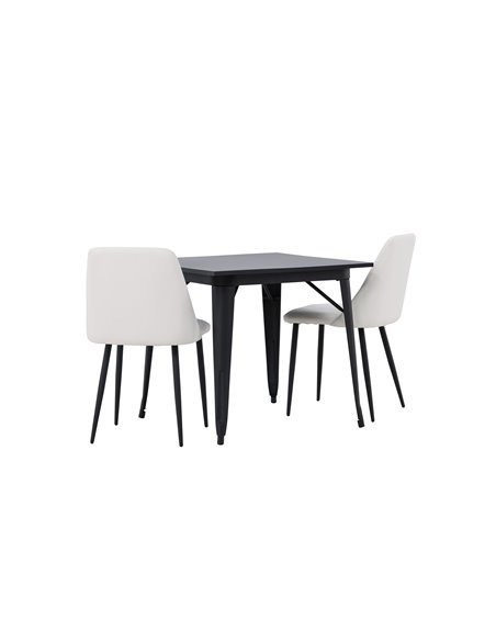 Matgrupp Tempe med Night matstolar, 80 × 80 cm