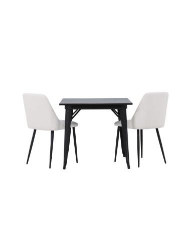 Matgrupp Tempe med Night matstolar, 80 × 80 cm
