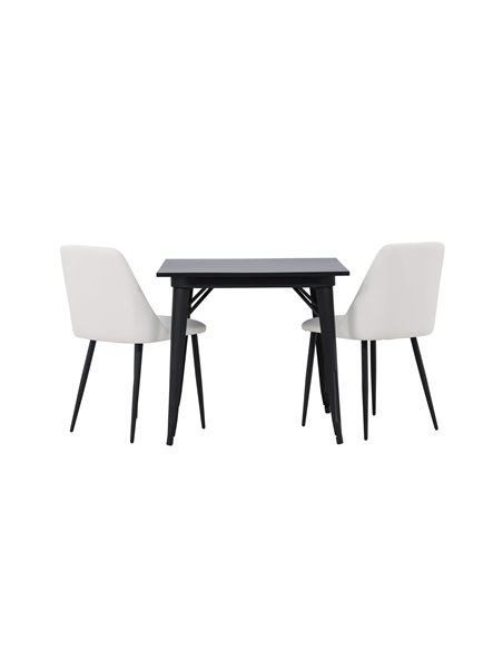 Matgrupp Tempe med Night matstolar, 80 × 80 cm