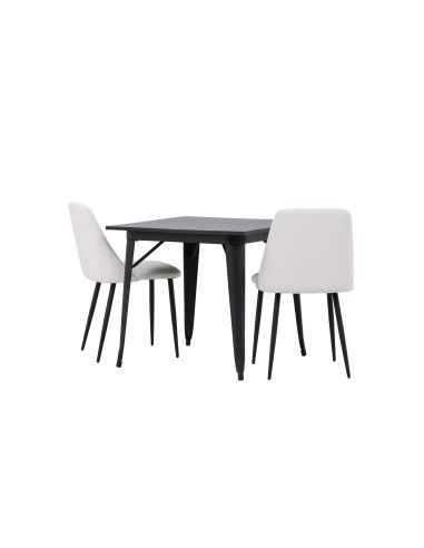 Matgrupp Tempe med Night matstolar, 80 × 80 cm