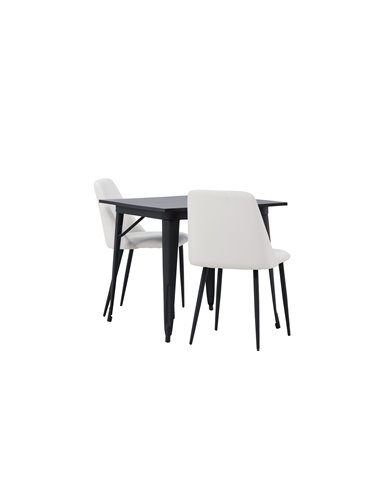 Matgrupp Tempe med Night matstolar, 80 × 80 cm