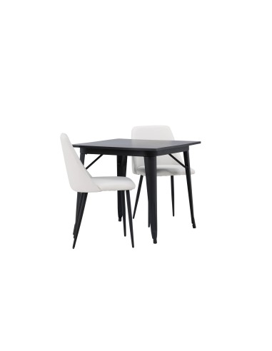 Matgrupp Tempe med Night matstolar, 80 × 80 cm