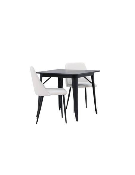Matgrupp Tempe med Night matstolar, 80 × 80 cm