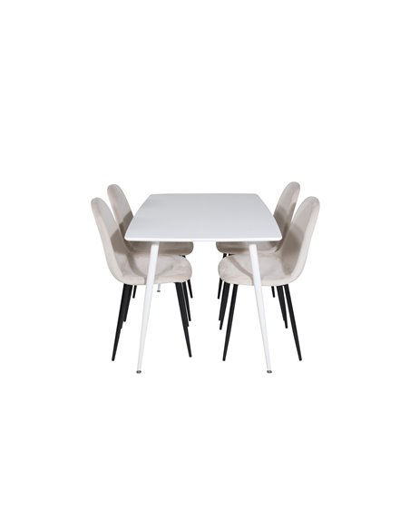Matgrupp Polar med Polar matstolar, 120 × 75 cm