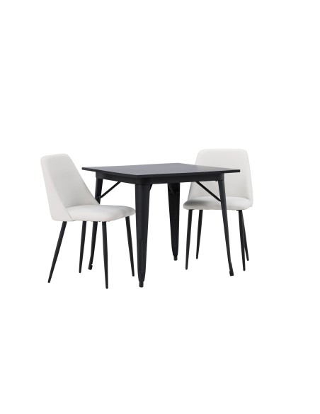 Matgrupp Tempe med Night matstolar, 80 × 80 cm