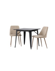 Matgrupp Tempe med Night matstolar, 80 × 80 cm 2
